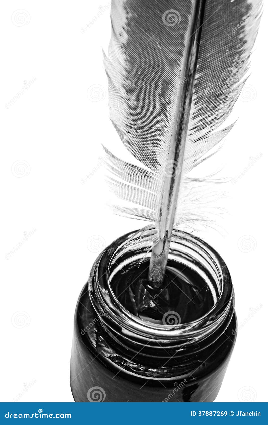 Feather quill and inkwell stock image. Image of script 37887269