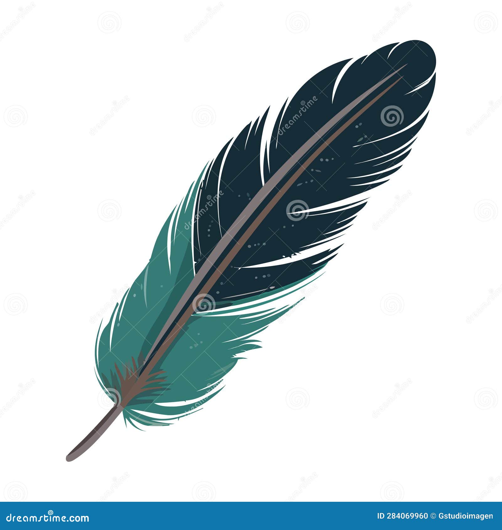 Feather Symbolizes Elegance Stock Vector Illustration of object