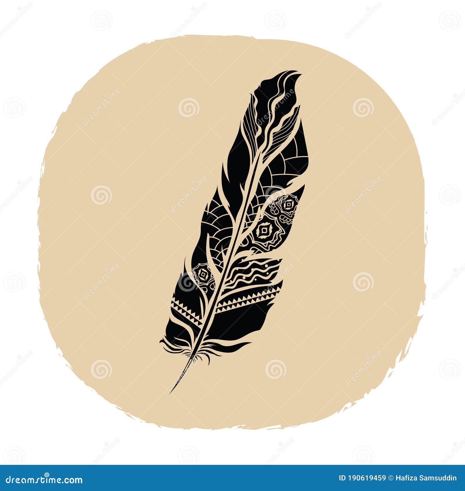 feather tattoo. Vector illustration decorative design