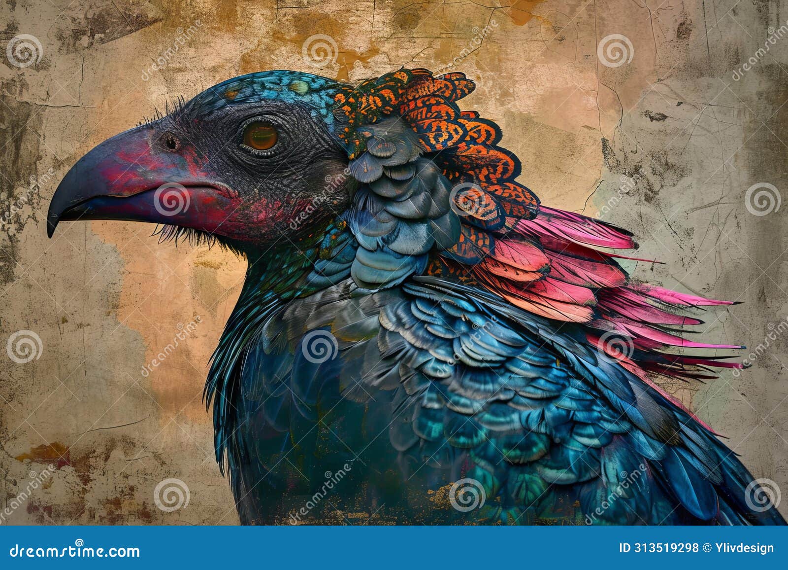 feathered ancient bird wild. generate ai