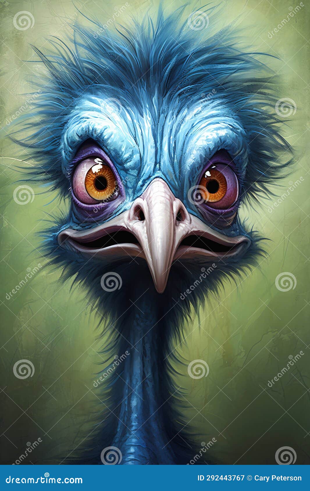 feathered frenzy: the colorful world of emu blue in incredulous