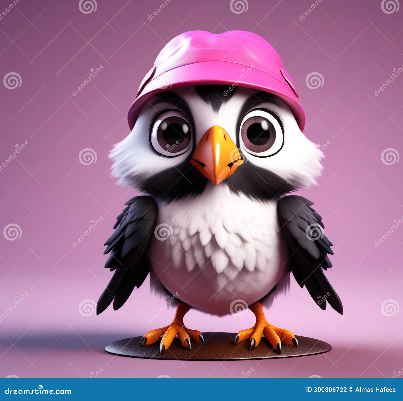 feathered friend: 3d  of a cute crow
