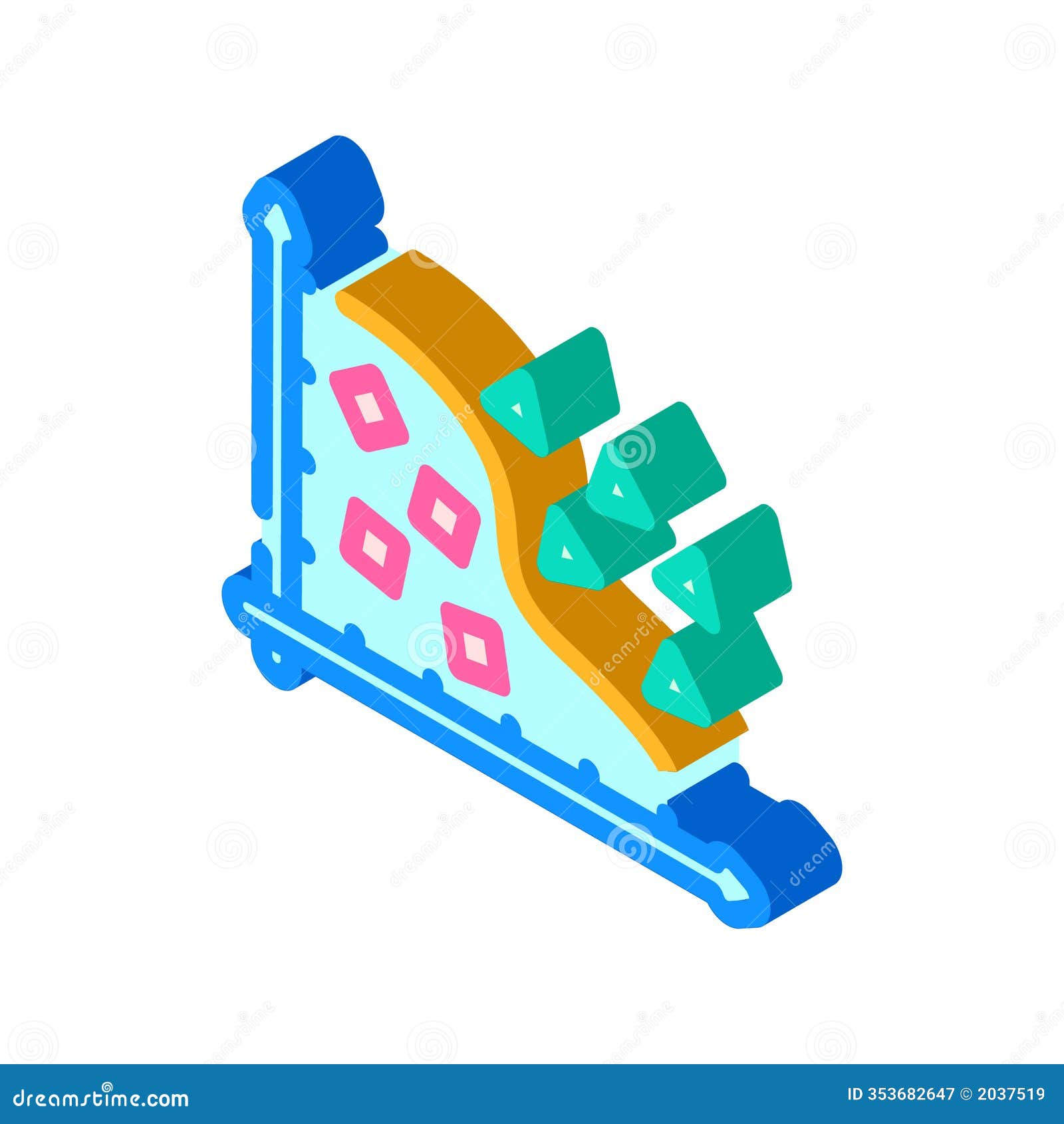 feature extraction machine learning isometric icon  