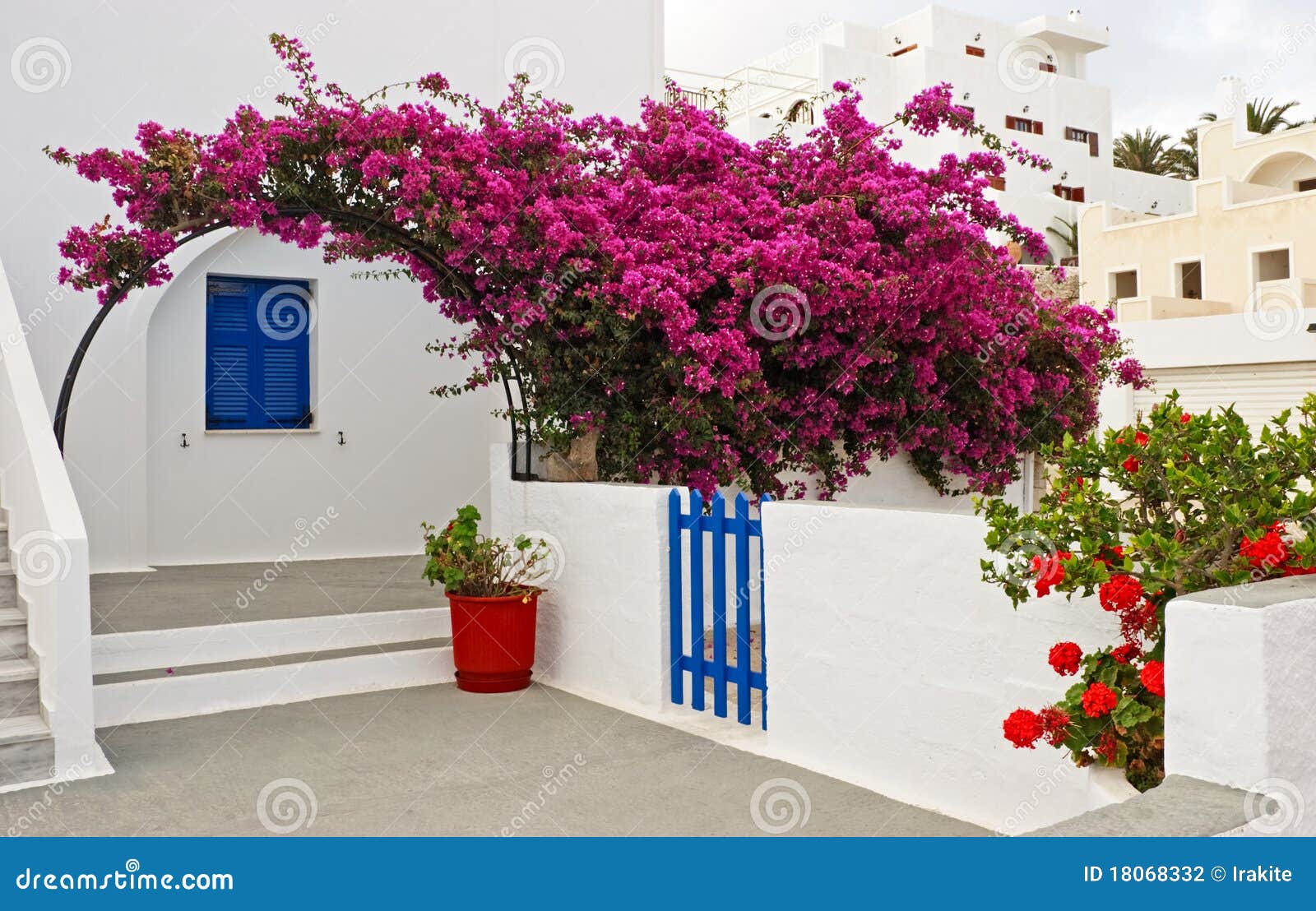 Features Santorini stock photo. Image of shutter, flower - 18068332