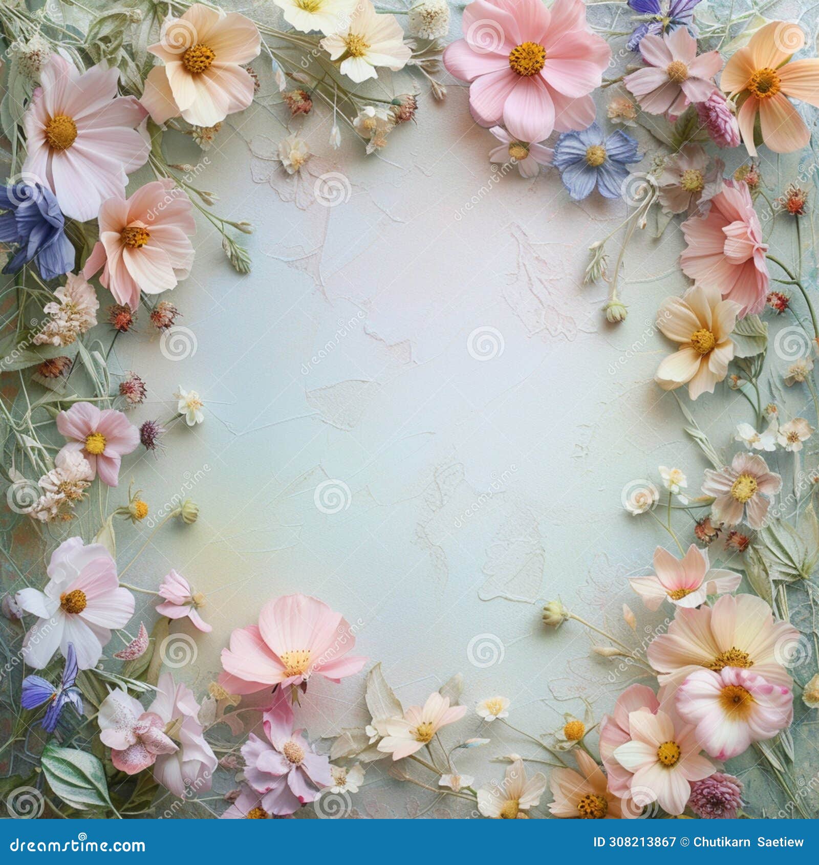 background flower frame, flower art , aigenerated