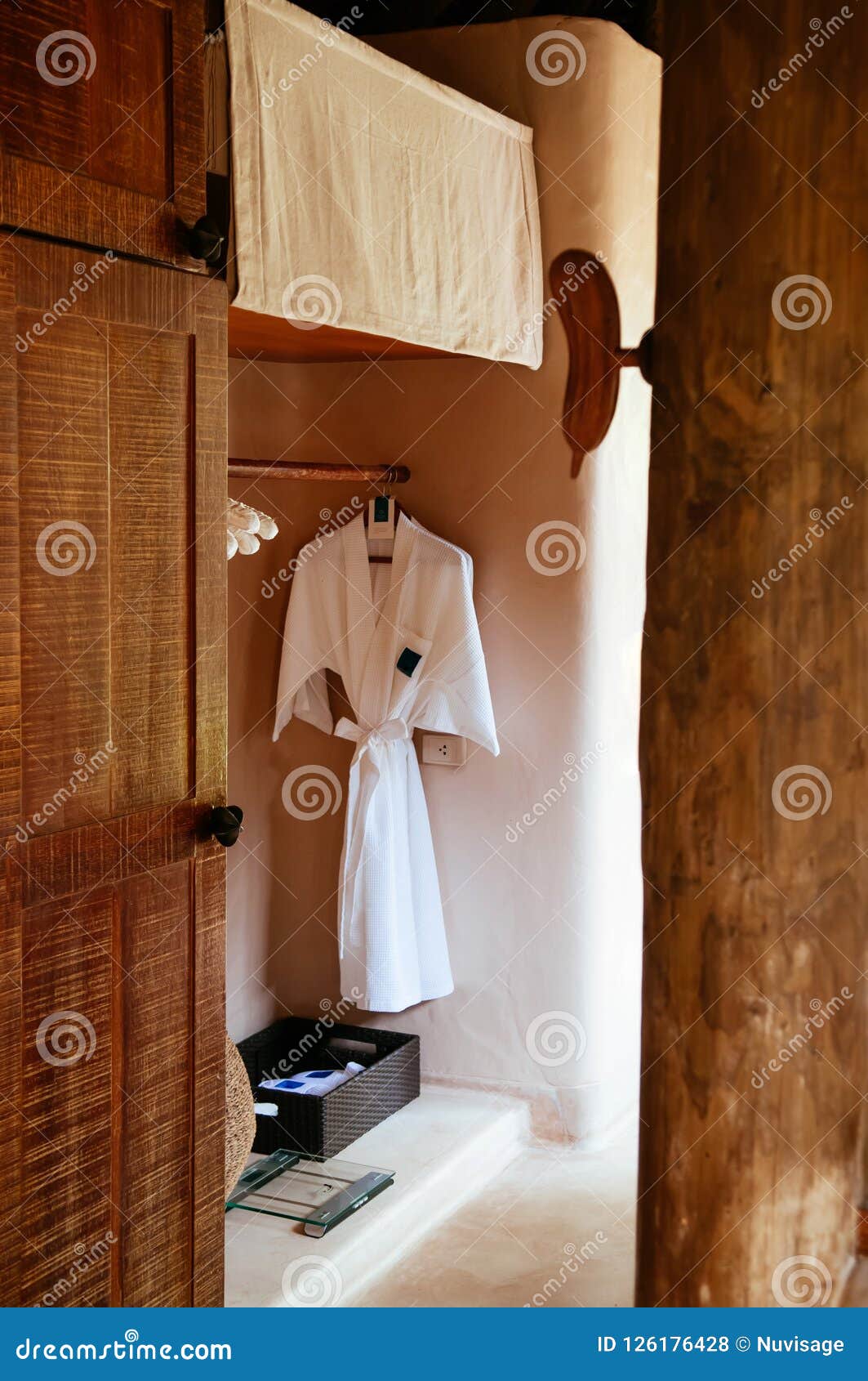 Bathroom Tropical Resort Style Interior With Old Wood And