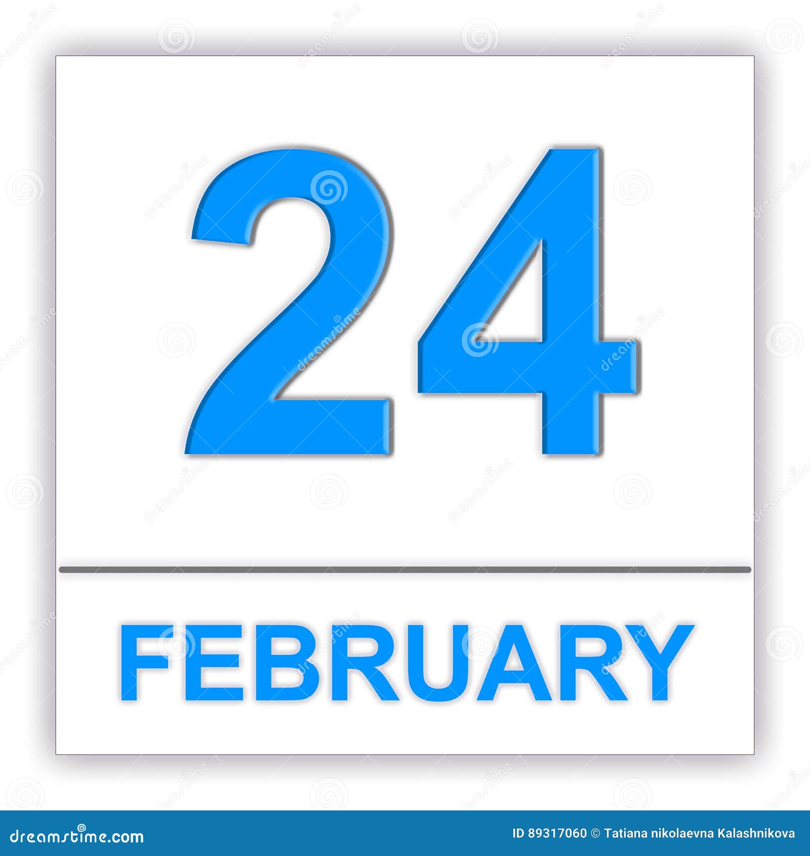 24 Februari Dag Op De Kalender Illustratie - Illustration of begrip: 89317060