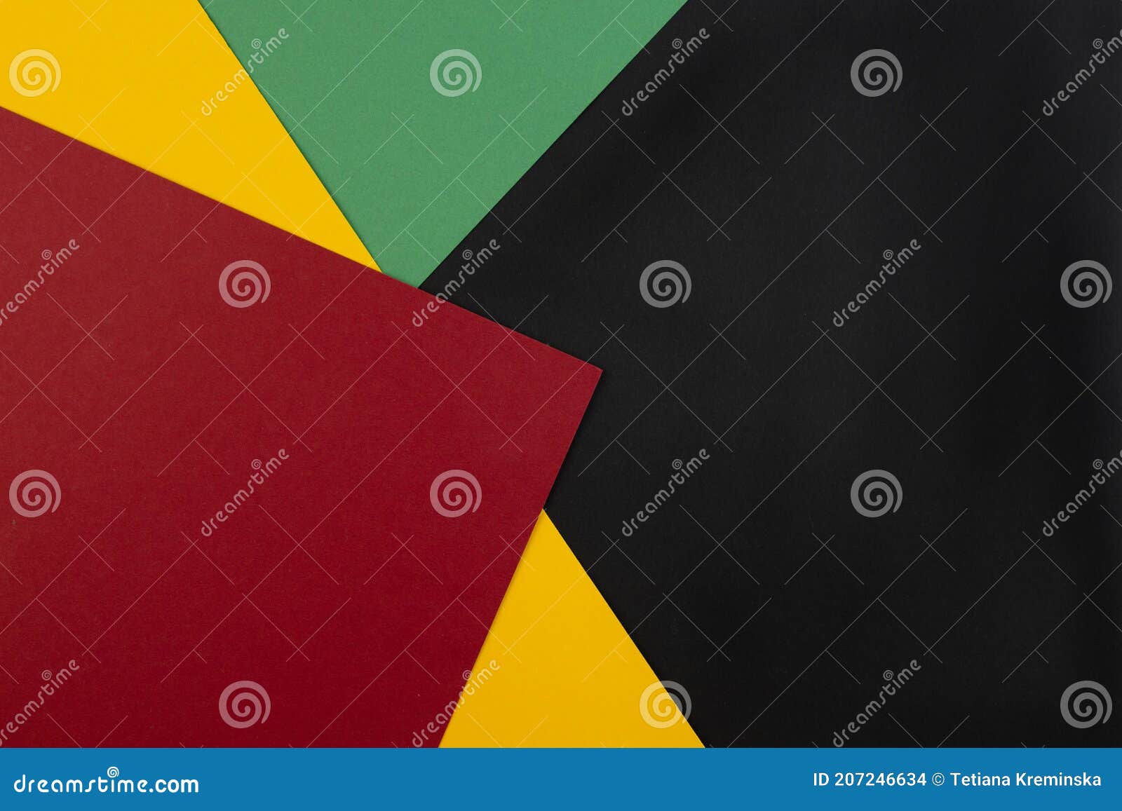 february black history month. abstract paper geometric black, red, yellow, green background. copy space, place for your text