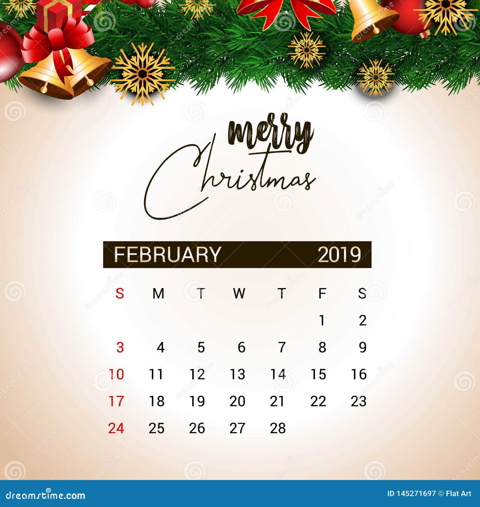 2019-february-calendar-design-template-of-christmas-or-new-year