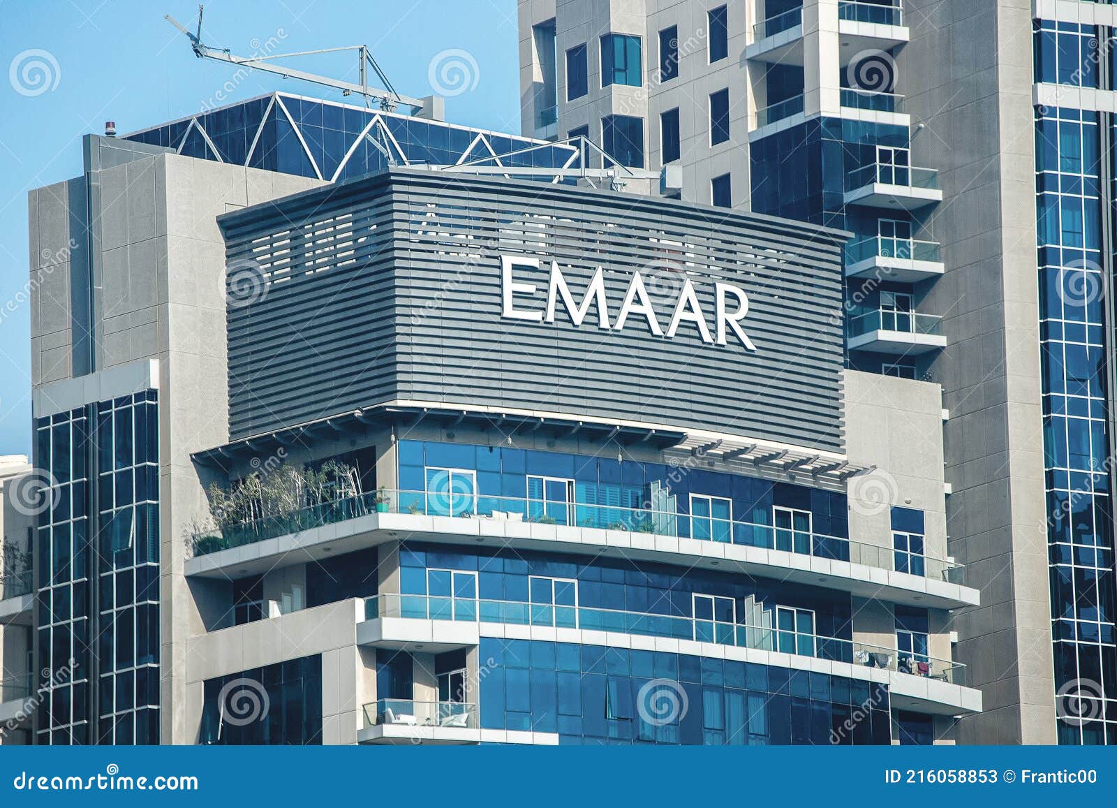 Emaar Sign on a Building in Dubai Editorial Stock Photo Image of cityscape, city 216058853