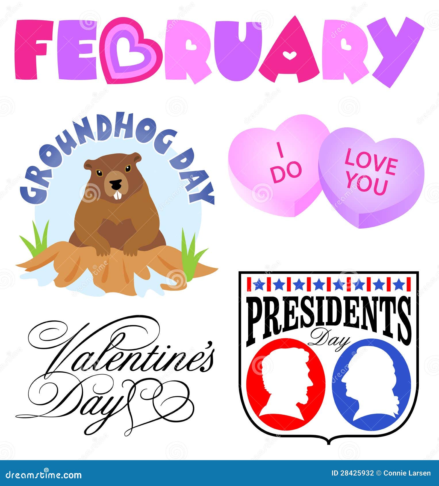 february events clip art set/eps