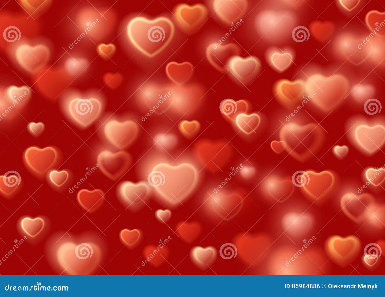 February 14. Love Romantic 3D Realistic Red Hearts Background with ...