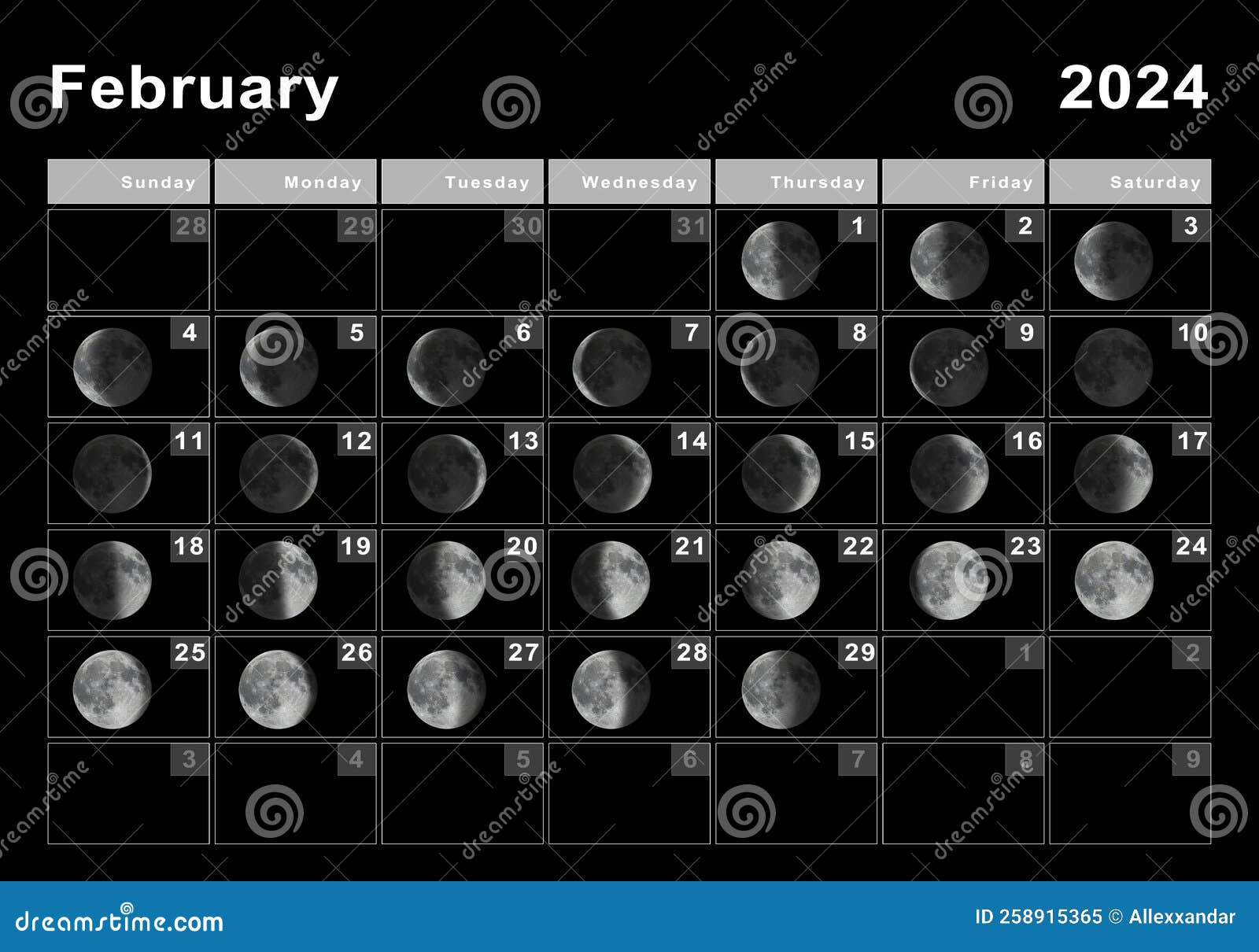 2024 February Calen2024 Moon Calendar Year To Date Jany Roanne