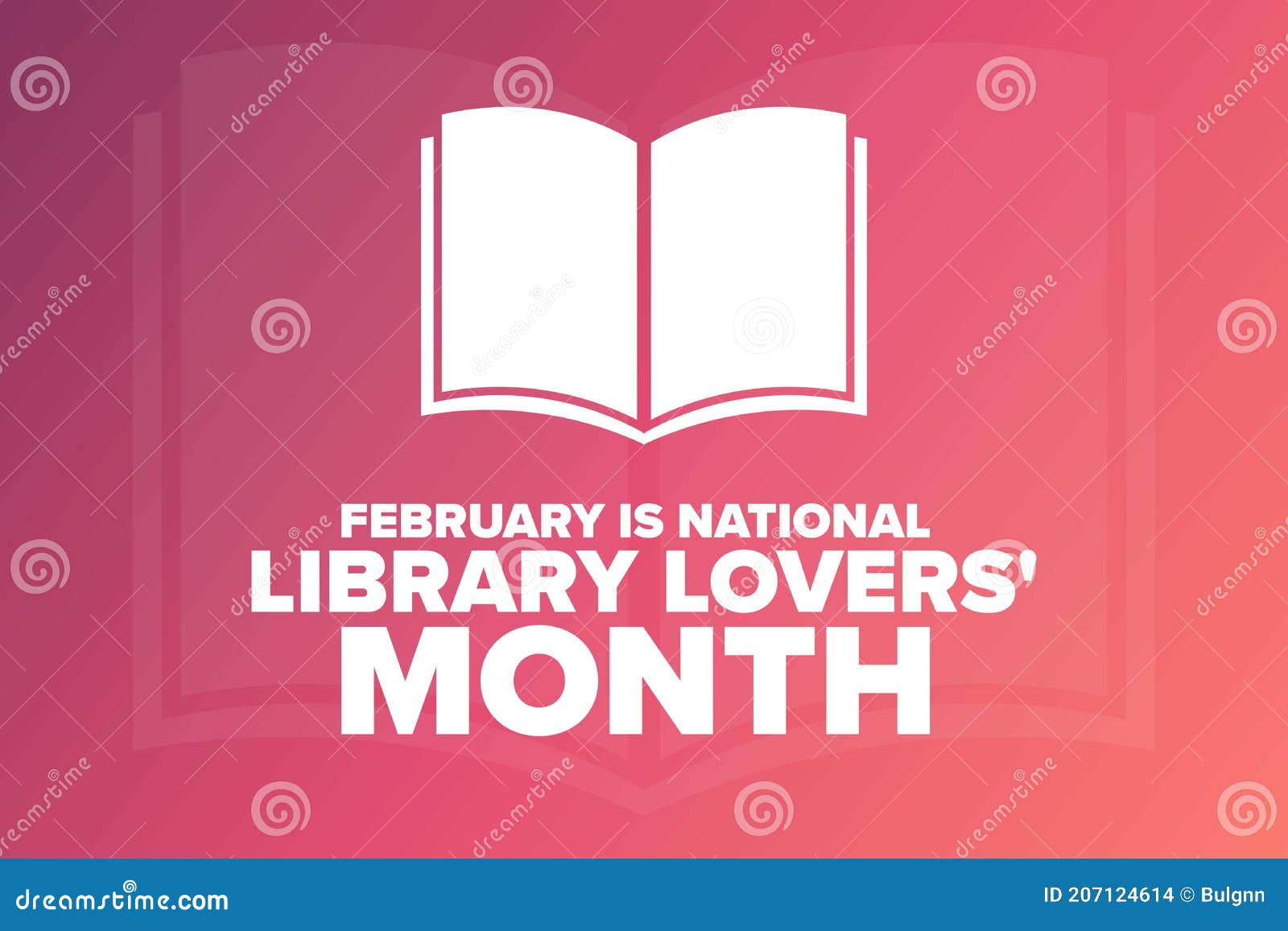 February is National Library Lovers Month. Holiday Concept Stock Vector