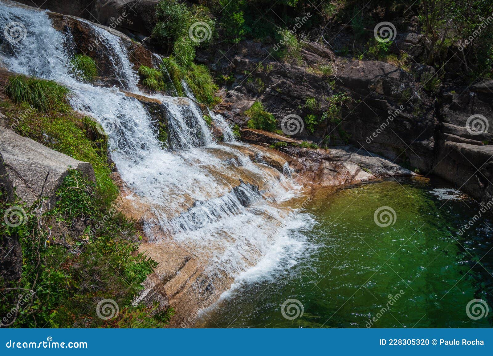 fecha de barjas waterfall in peneda-geres national park, portugal