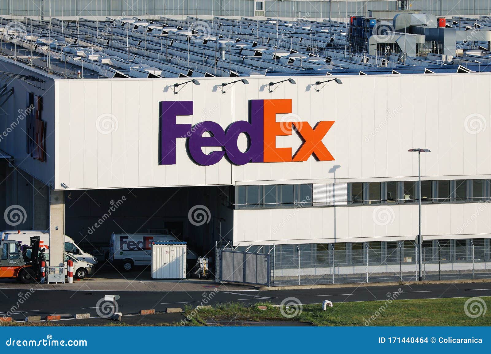 Fedex Cargo Airshed in Koln Bonn Airport CGN, Close-up Tails Editorial ...