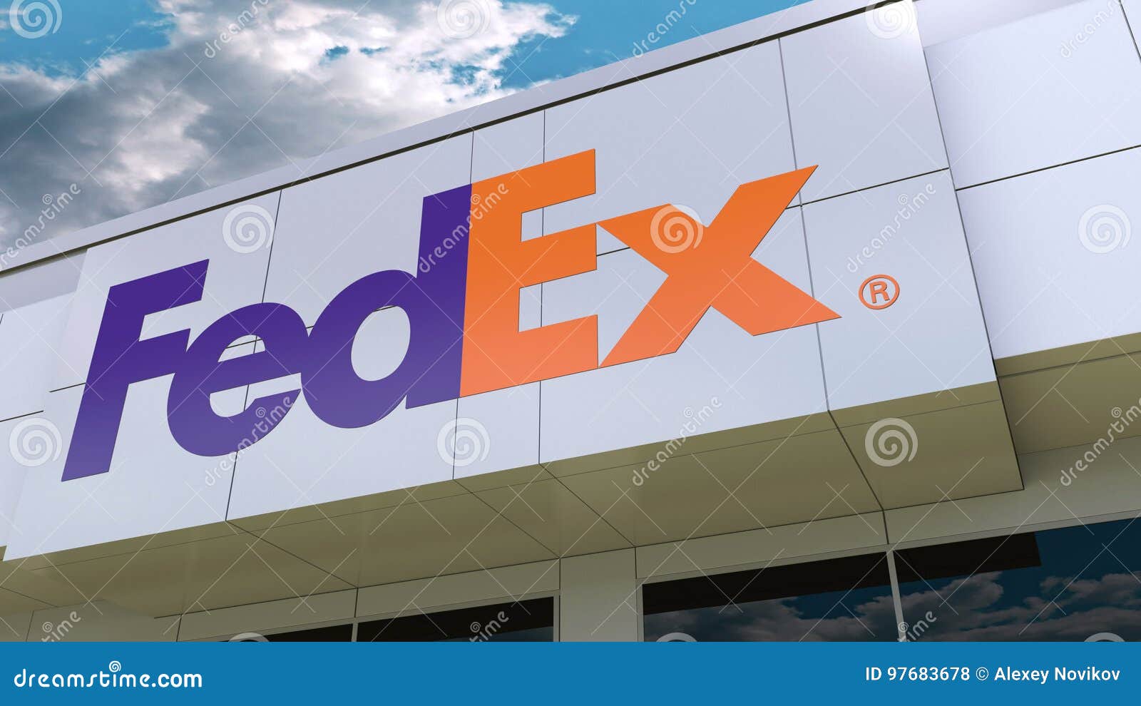 FedEx Logo on the Modern Building Facade. Editorial 3D Rendering ...