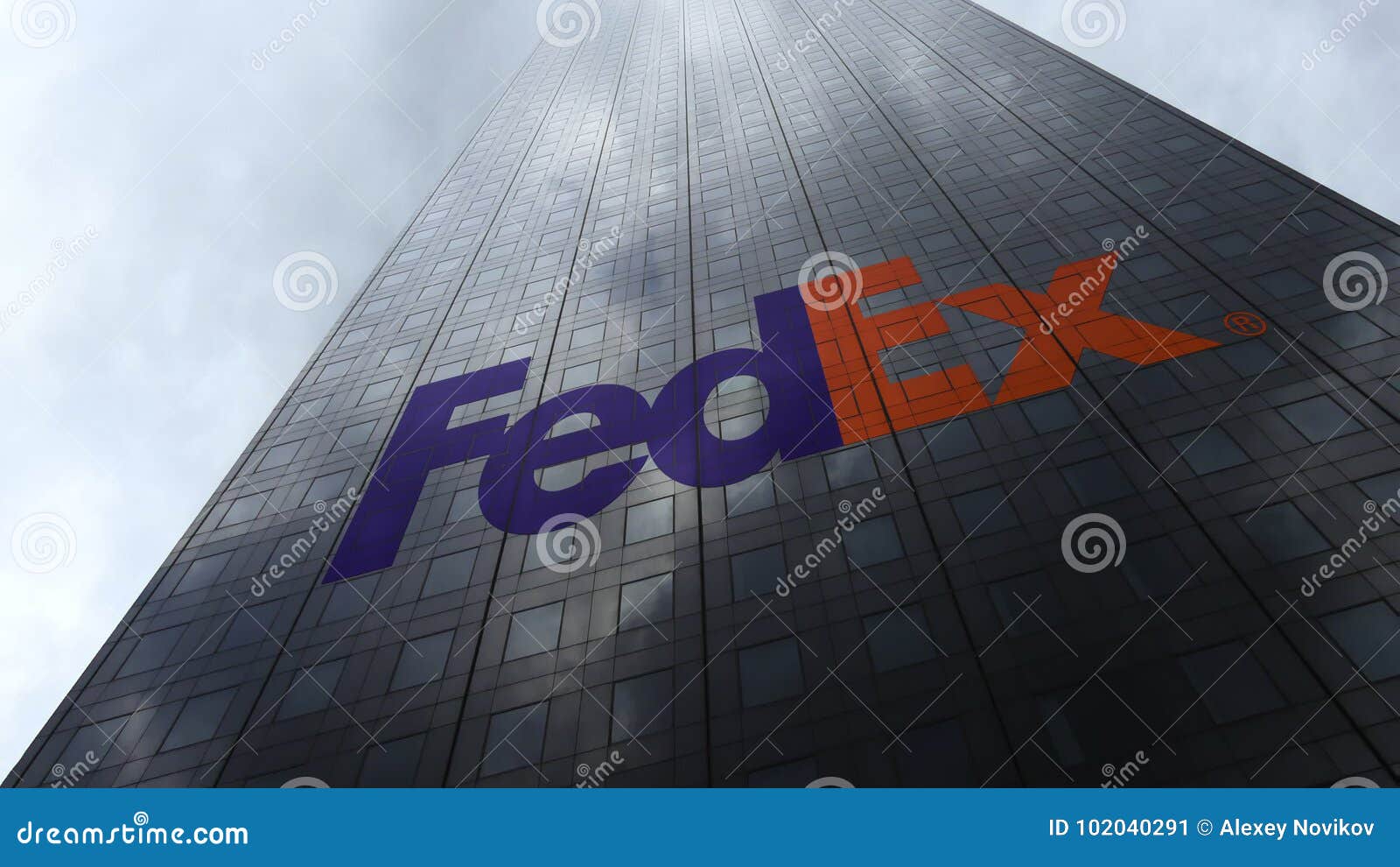 FedEx Logo on a Skyscraper Facade Reflecting Clouds. Editorial 3D ...