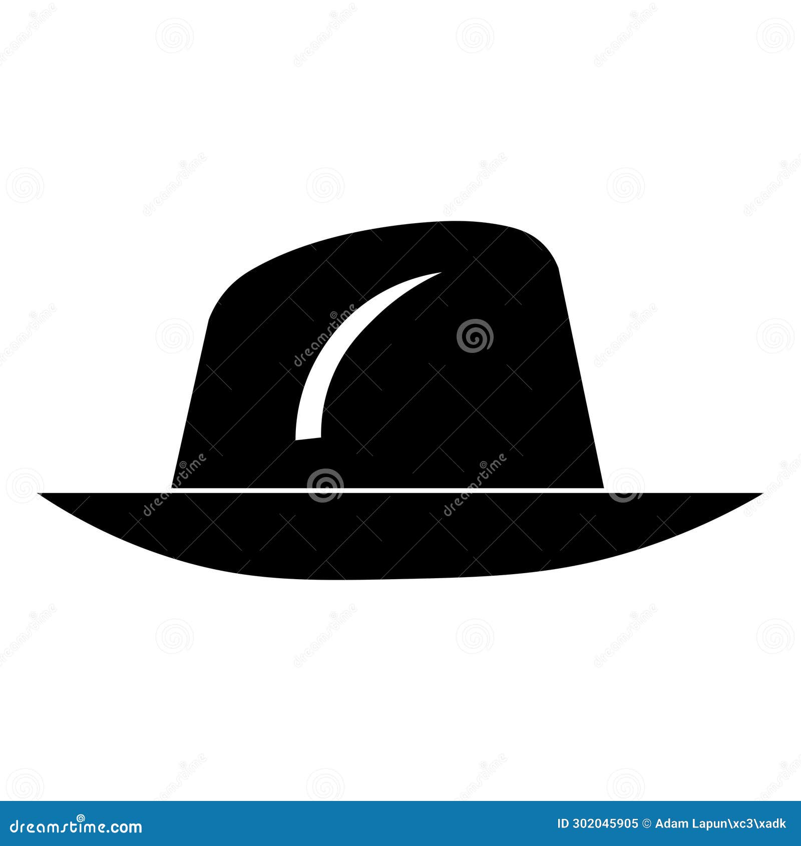 fedora hat black  icon on white background