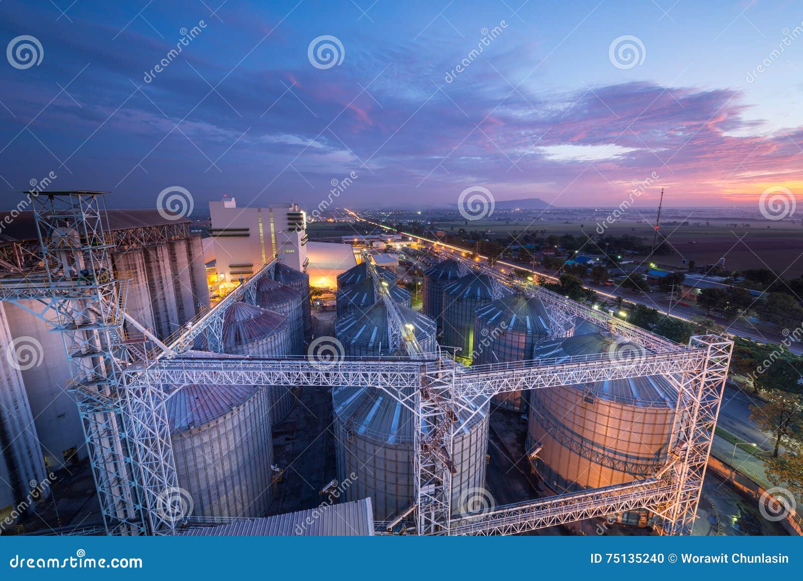 Feed mills stock photo. Image of field, farming, agribusiness 75135240