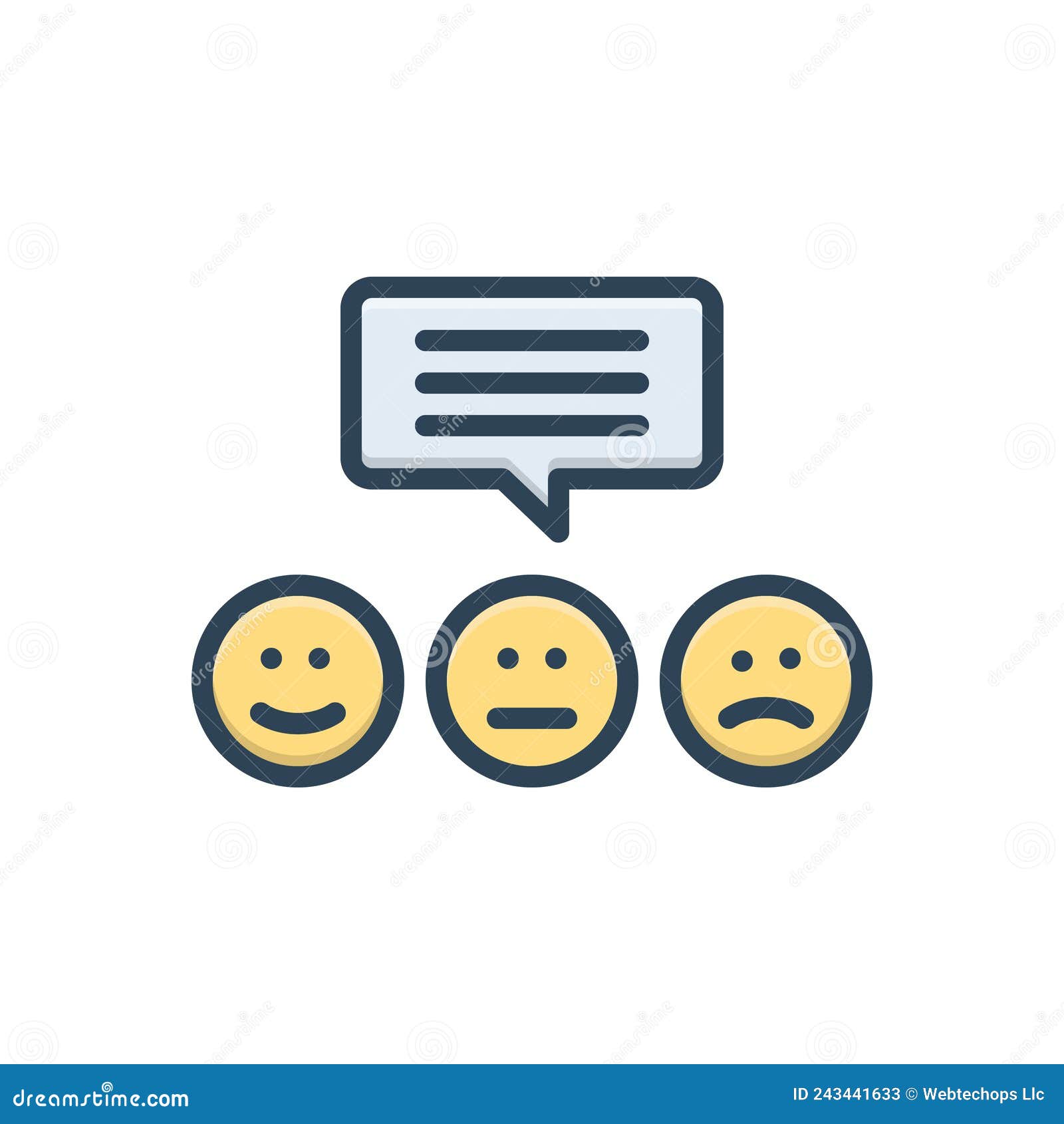 color  icon for feedback, review and response