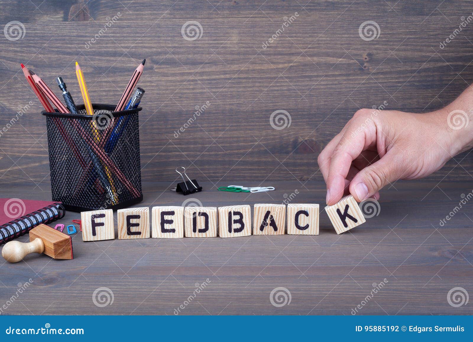 Feedback. Wooden Letters on Dark Background Stock Photo - Image of idea,  hand: 95885192