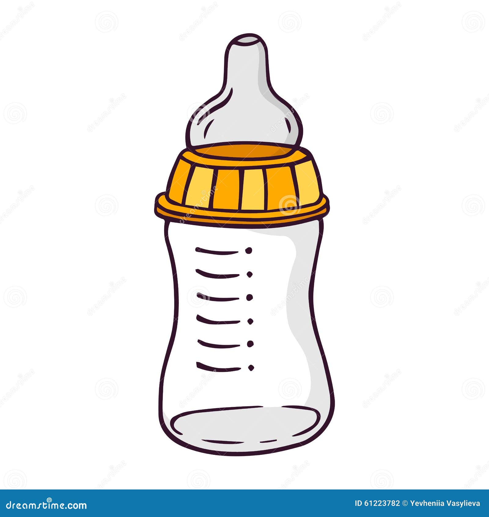 Feeding-bottle, Bright Vector Children Illustration Stock Vector