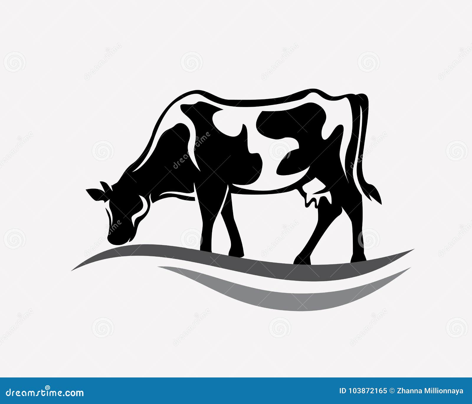 feeding cow stylized 