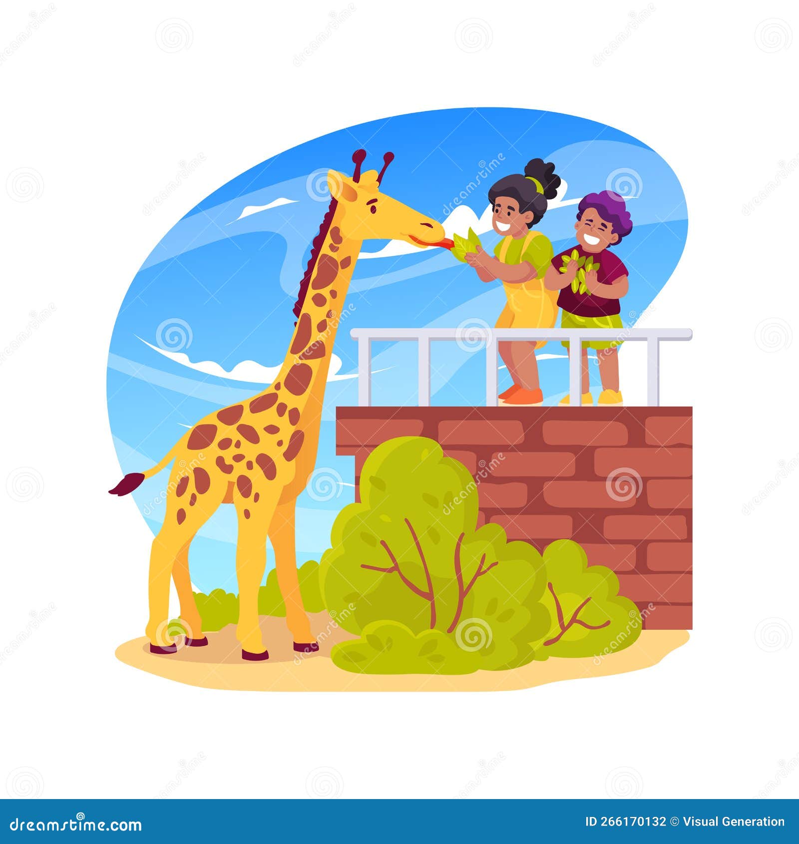 Feeding Giraffe Isolated Cartoon Vector Illustration. Stock Vector -  Illustration of experience, concept: 266170132