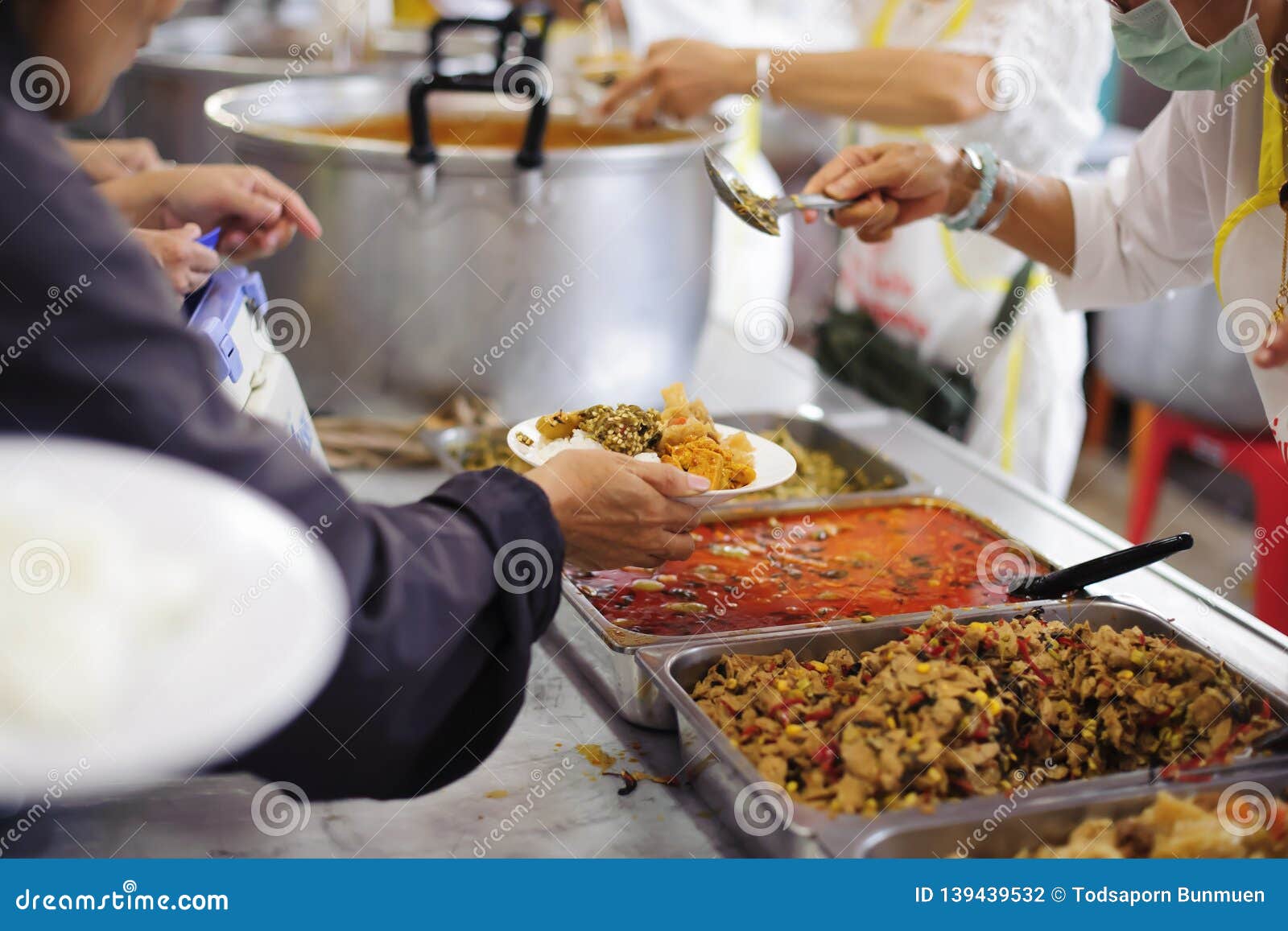 Feeding the Homeless and the Poor Help Poor People Stock Photo