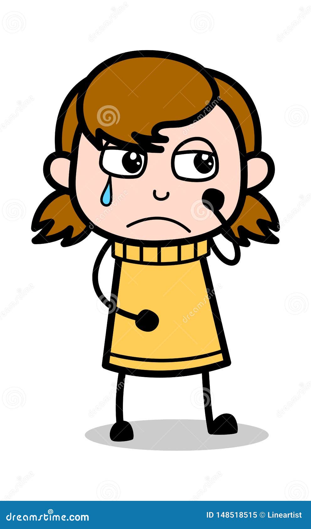 Feeling Depressed - Retro Cartoon Girl Teen Vector Illustration Stock  Illustration - Illustration of disappointed, fearful: 148518515