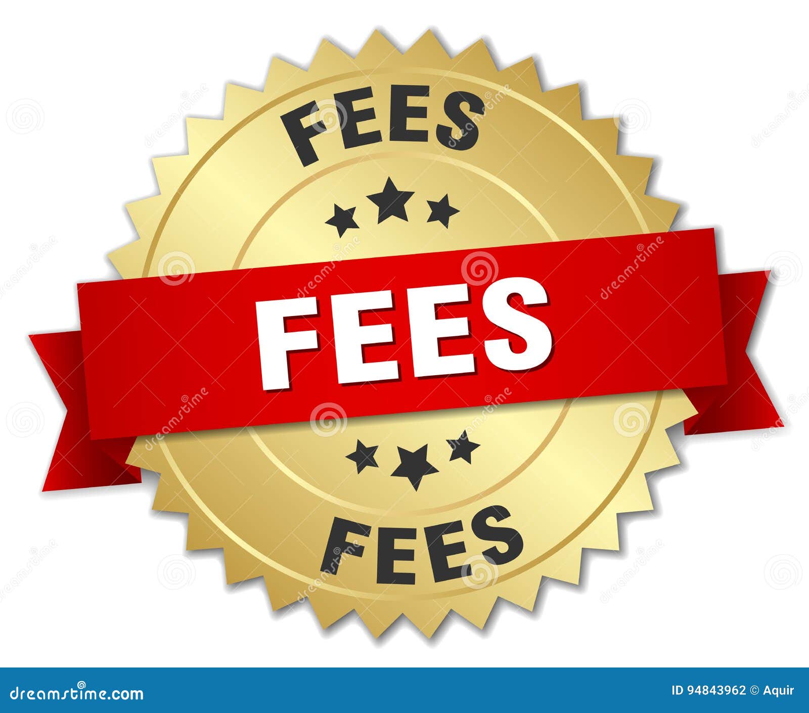 Fees round isolated badge stock vector. Illustration of sign 94843962