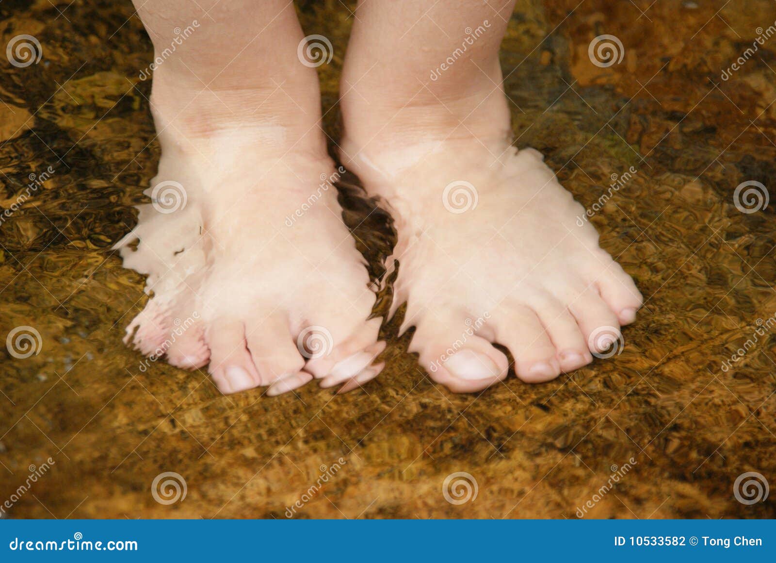 feet in a brook