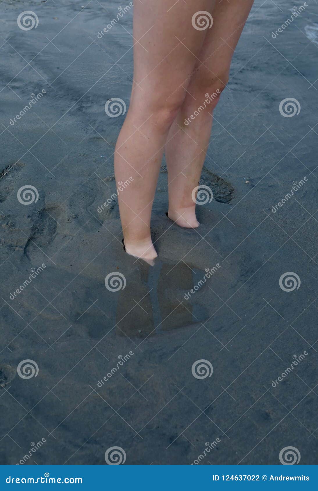 Feet Buried in Sand at Beach Stock Photo Image of beach, buried