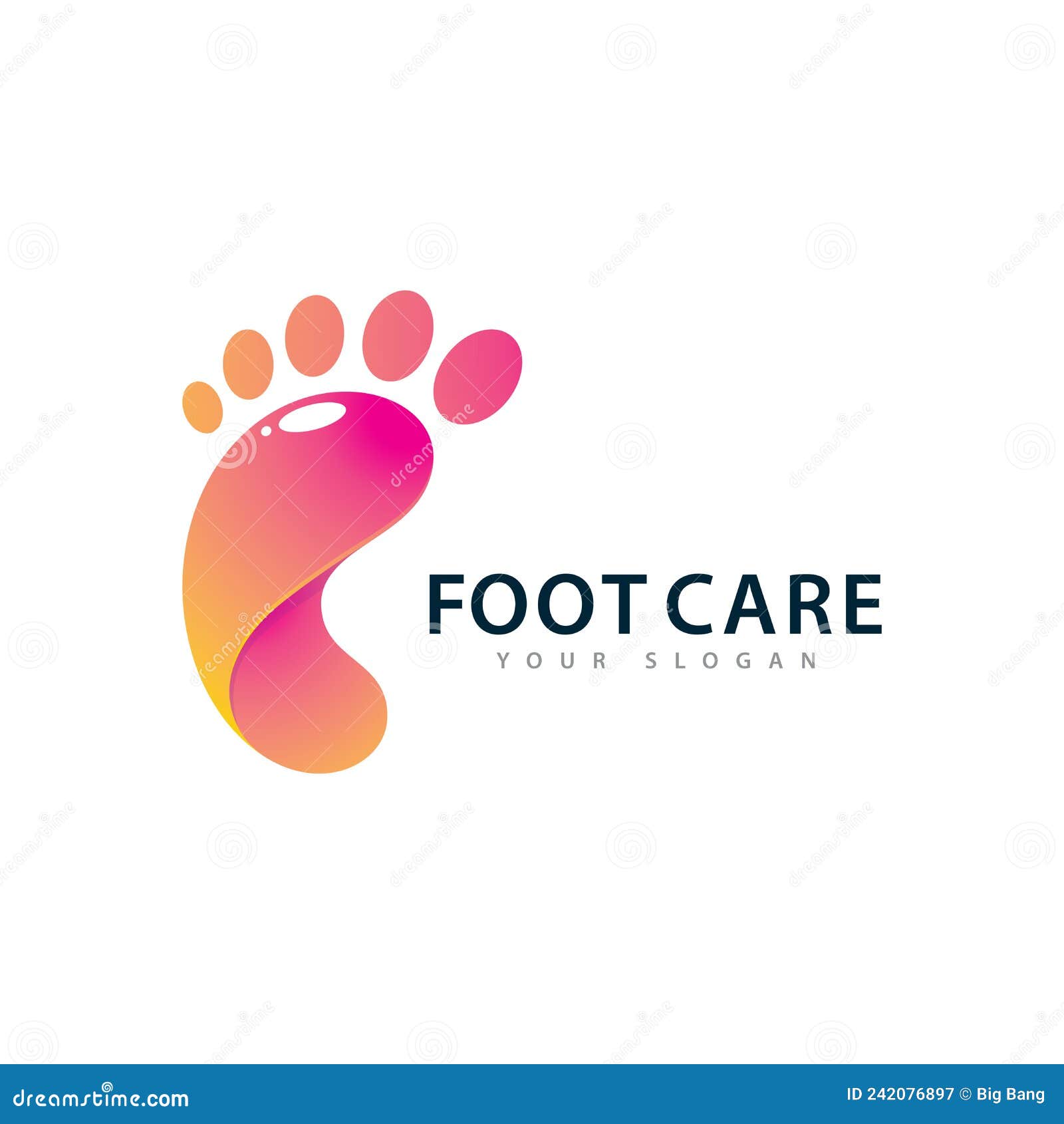 Feet Care Logo Design Vector. Feet Massaging Symbol Stock Vector