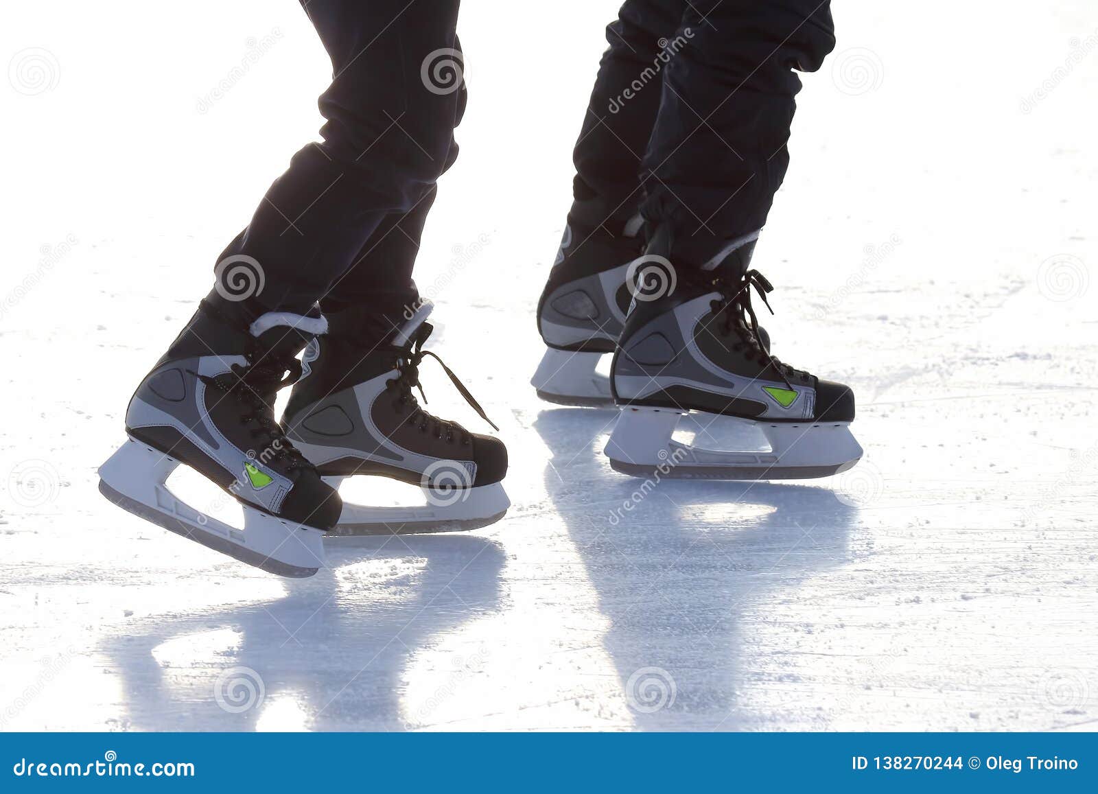 Feet of Different People Skating on the Ice Rink Stock Photo Image of