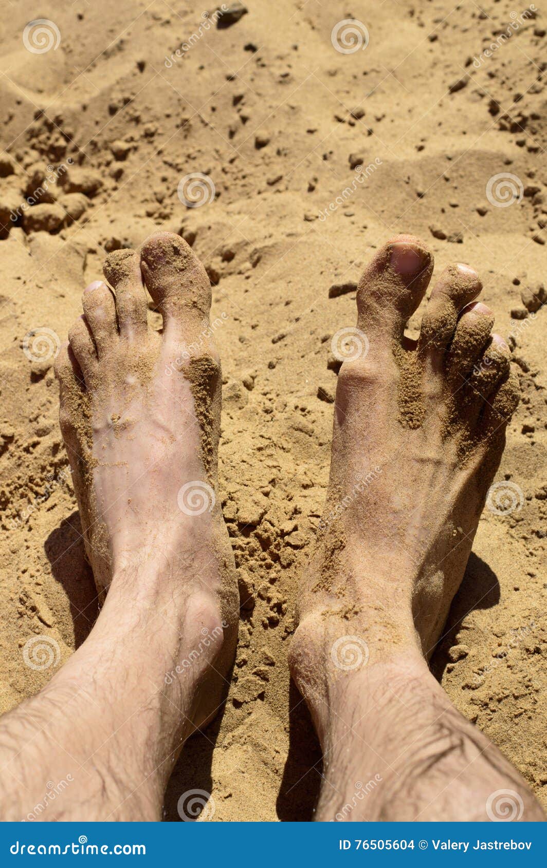 Feet on the hot sand stock photo. Image of sand, legs 76505604