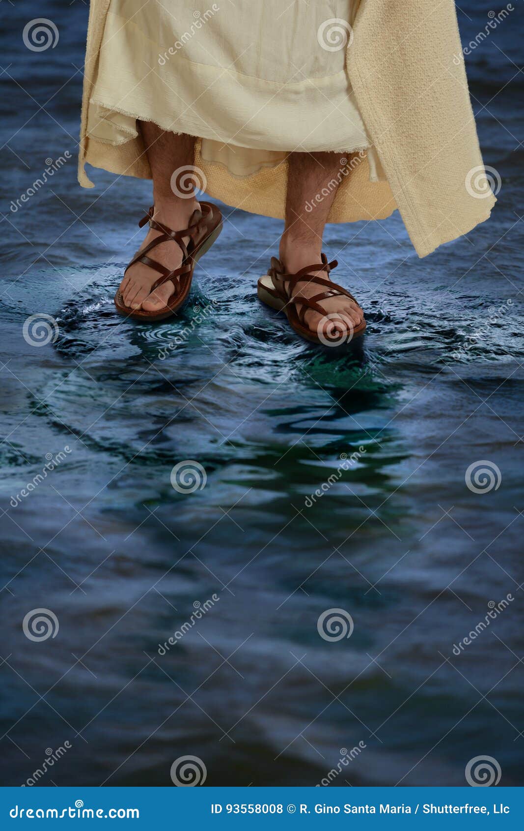 feet of jesus walking on the water