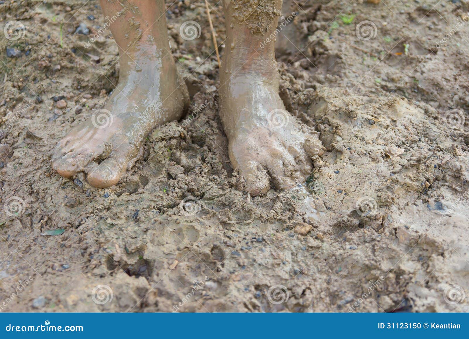Feet and mud. stock photo. Image of healthy, asian, adult 31123150