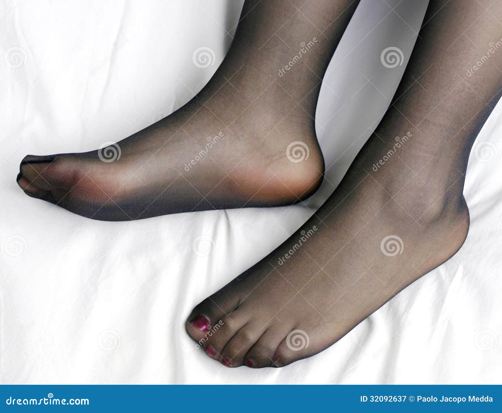 Women Feet In Pantyhose