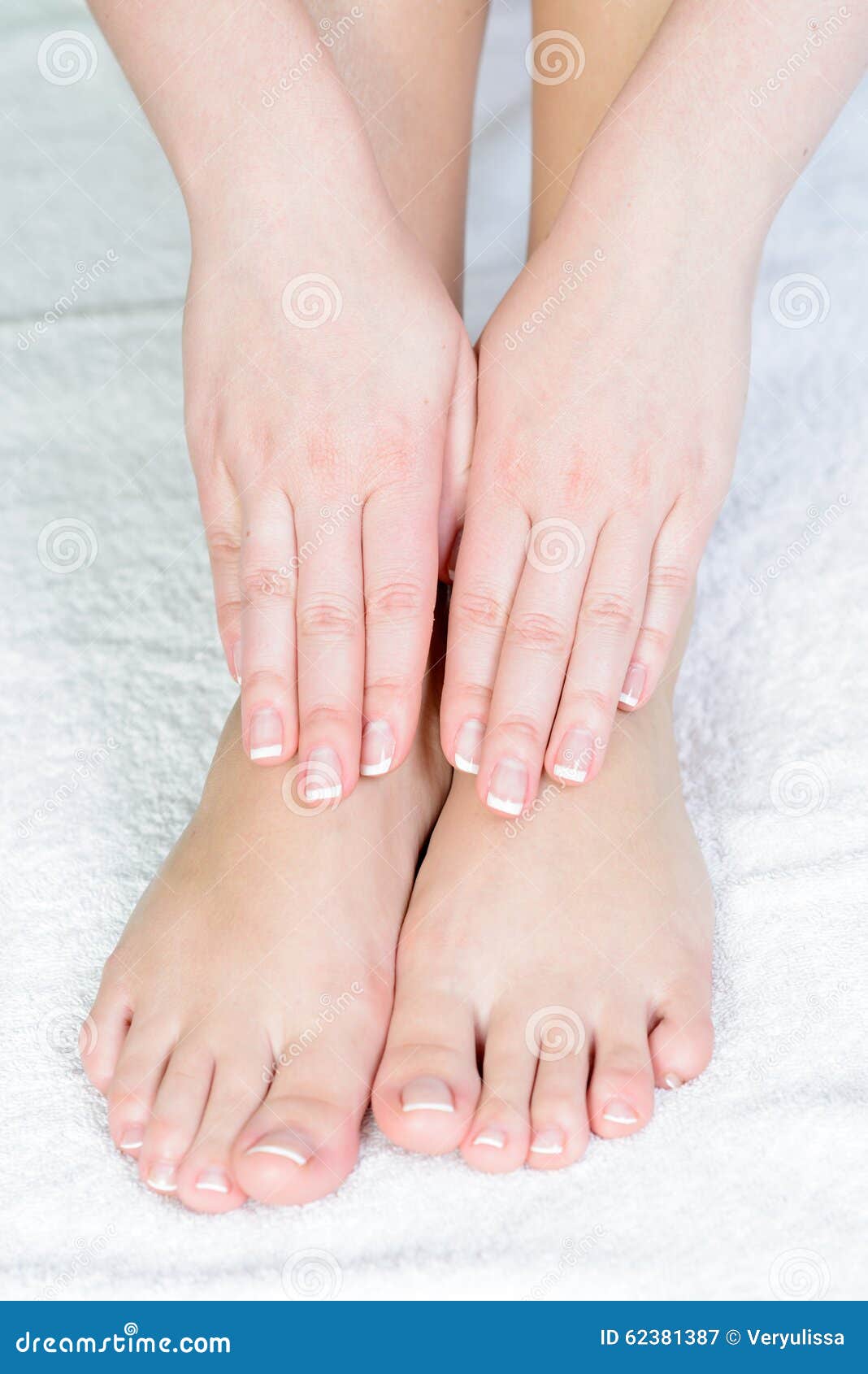 Feet with Pedicure and Hands with Manicure Stock Image Image of legs