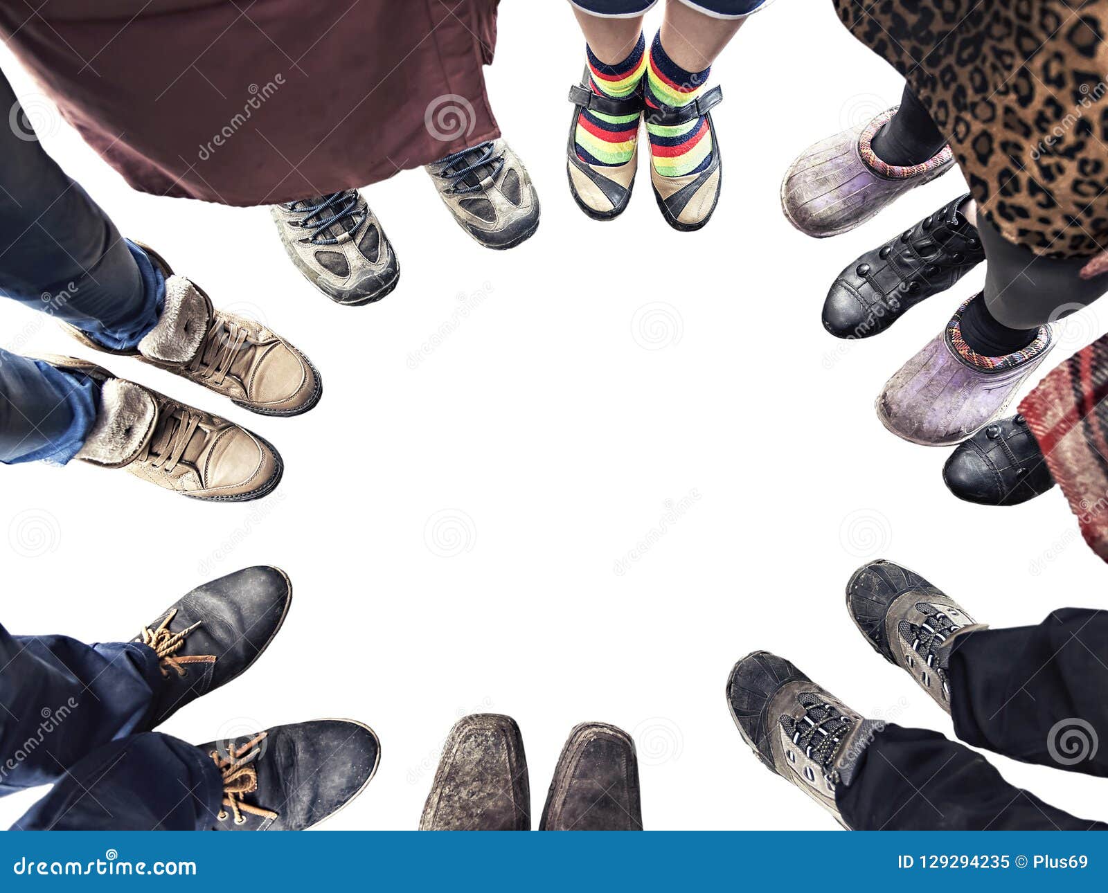 Feet Of People Standing In A Circle Stock Image Image Of Women Friendship