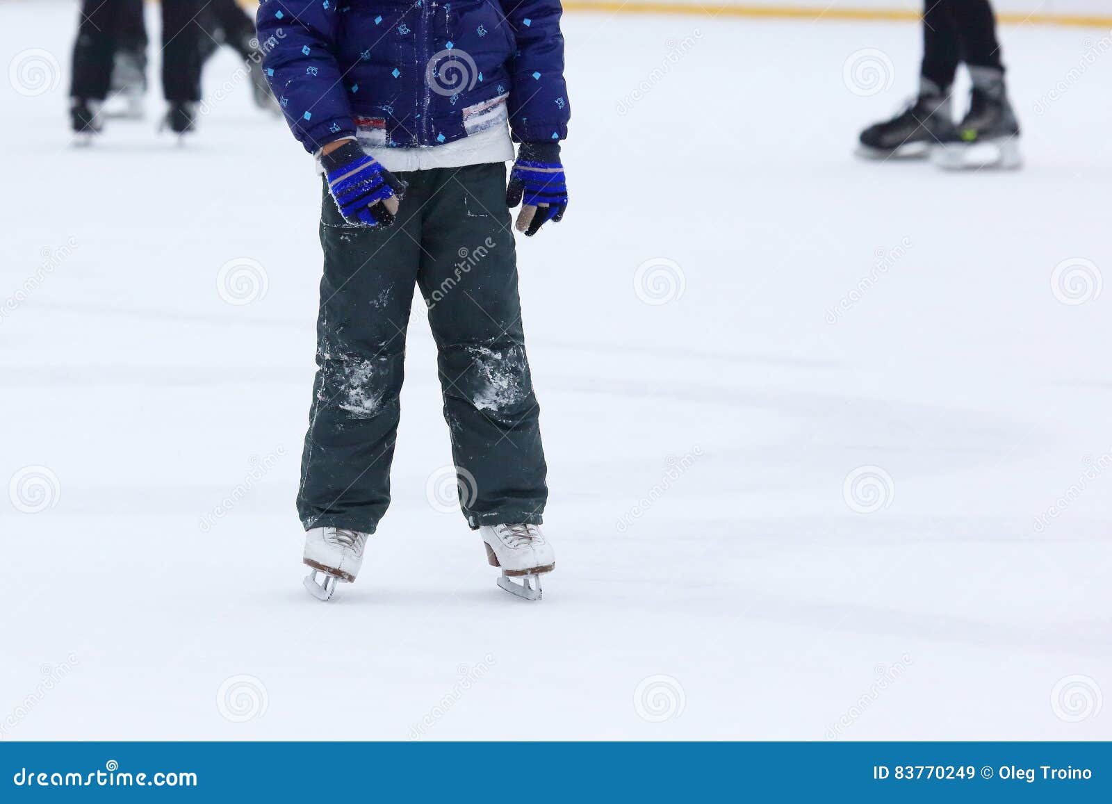 Feet Rolling on Skates People on the Ice Rink Stock Image Image of