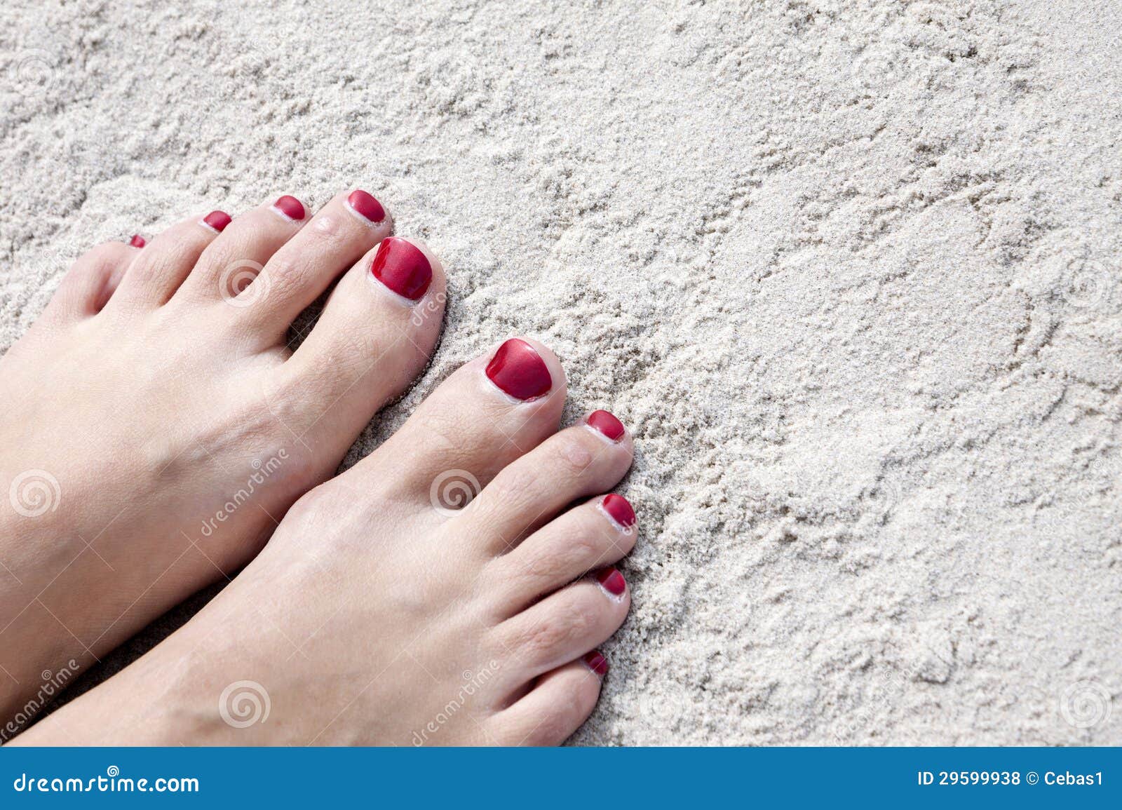 Feet on sand stock photo. Image of enamel, bare, closeup 29599938