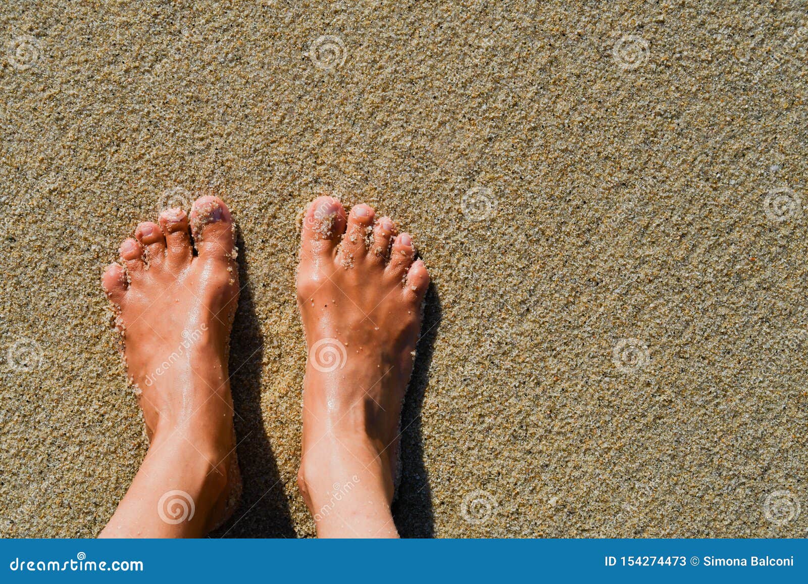 Feet on the sand stock image. Image of outdoors, background - 154274473