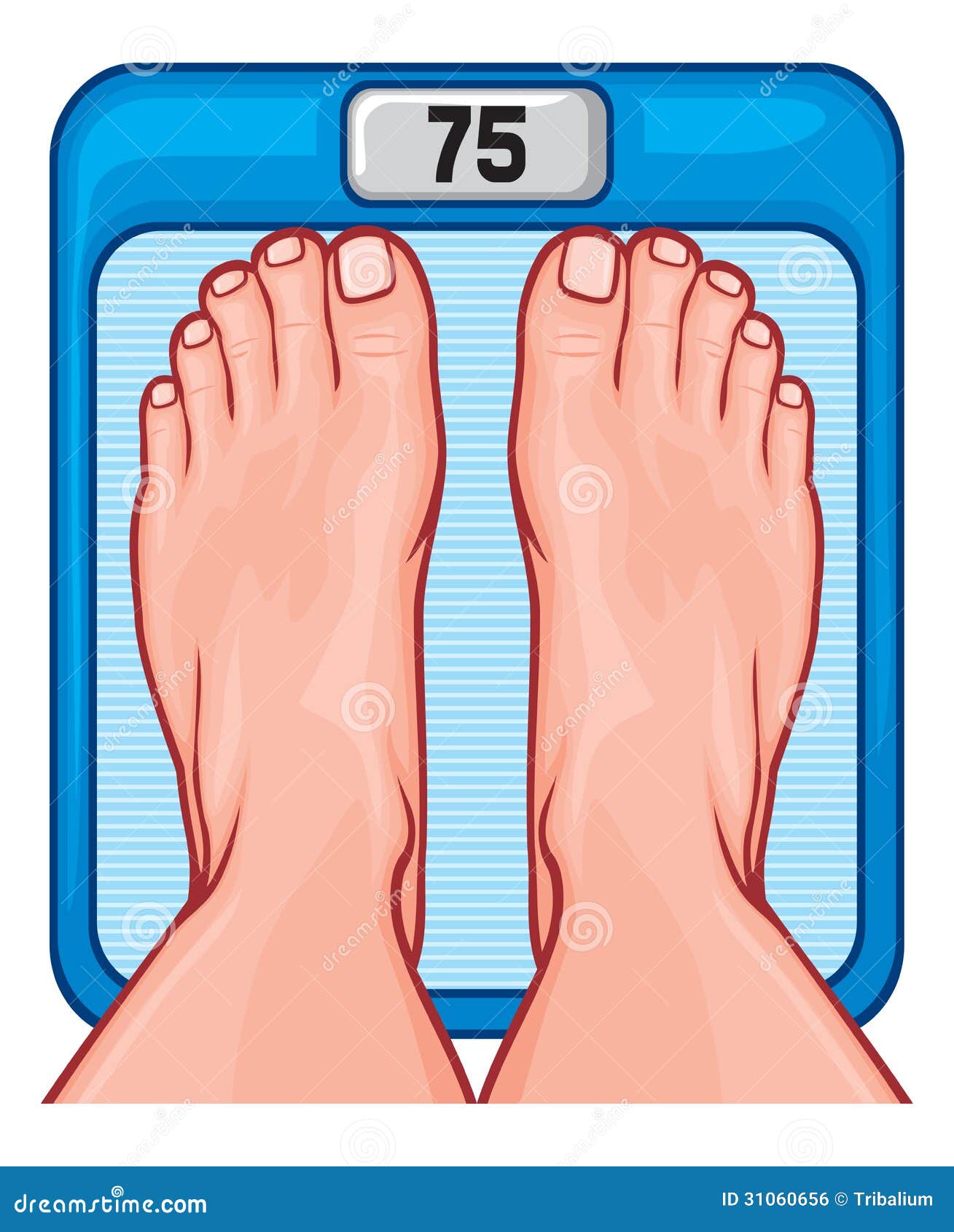 Feet on the scale stock vector. Illustration of weigh - 31060656