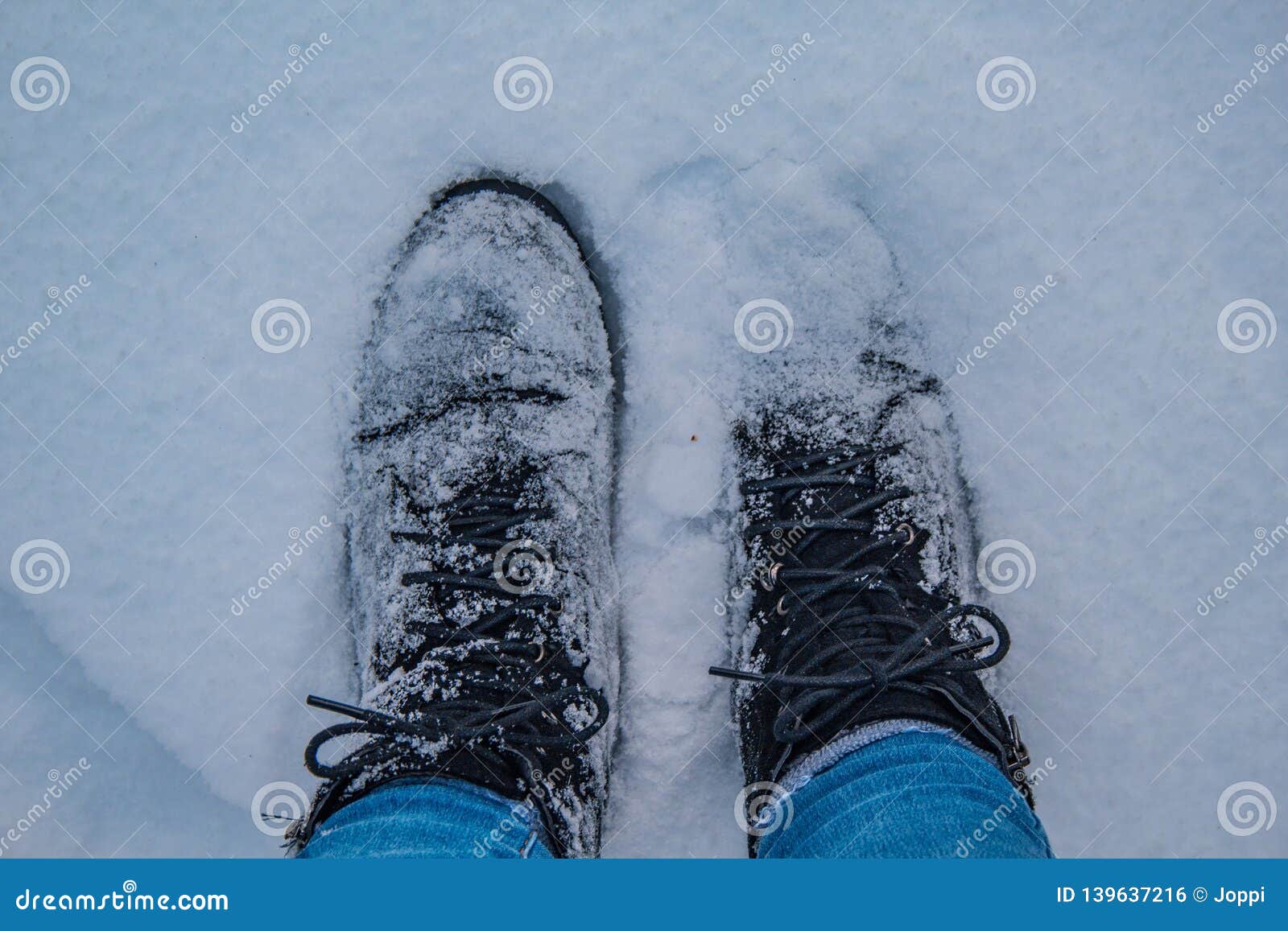 Feet on Snow, Walk on Snowy Ground Stock Photo - Image of harz, copy ...