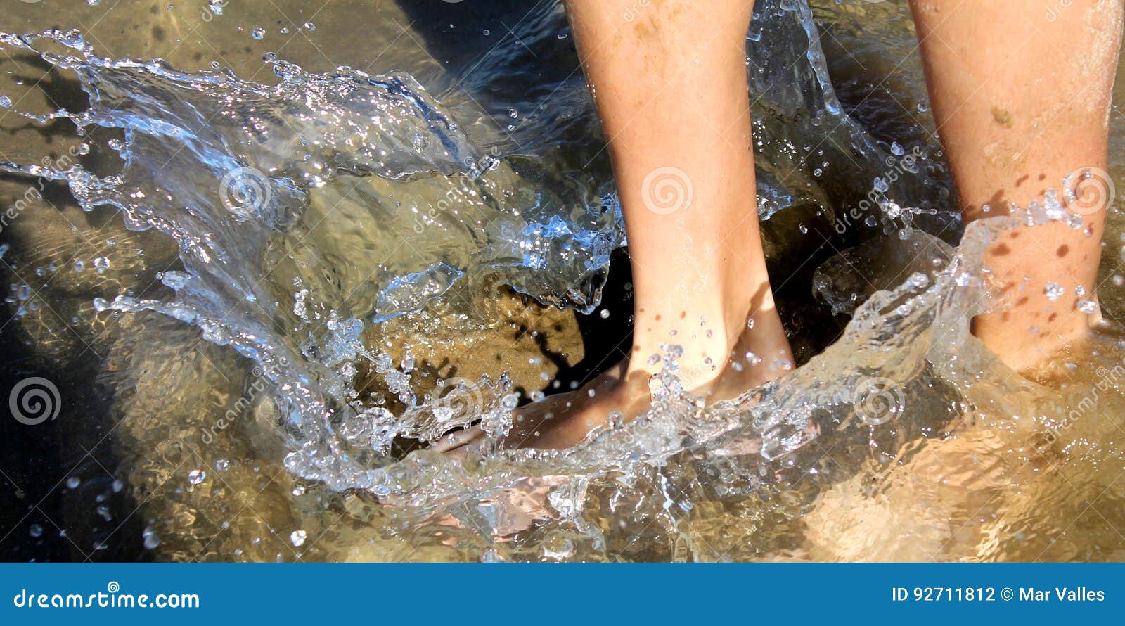 feet splashing water.