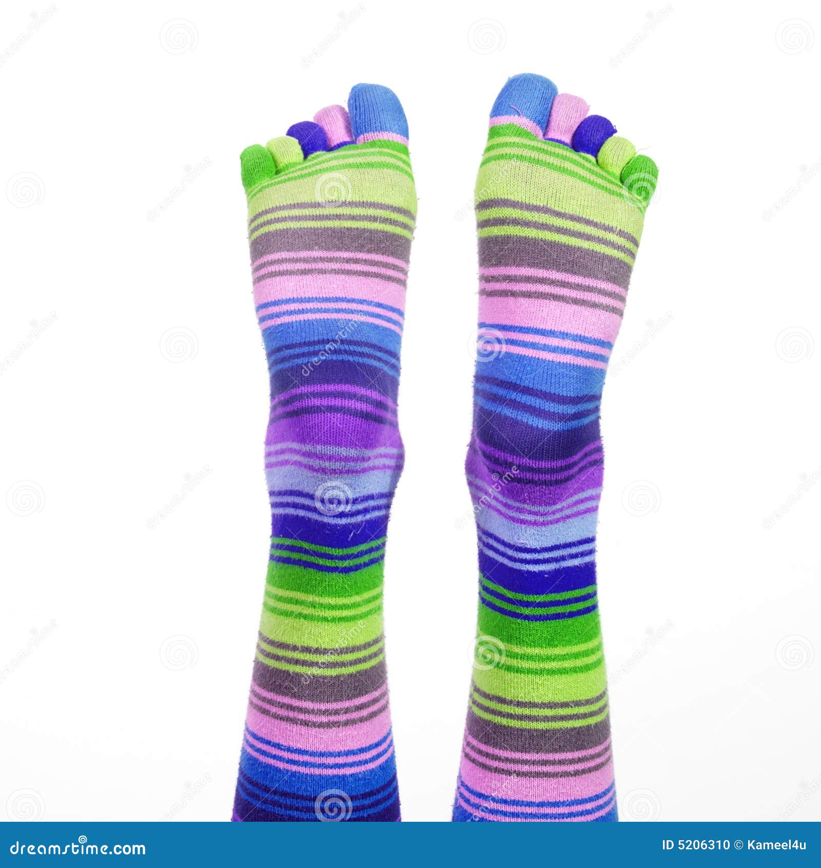 Feet with striped socks stock photo. Image of legs, bright 5206310