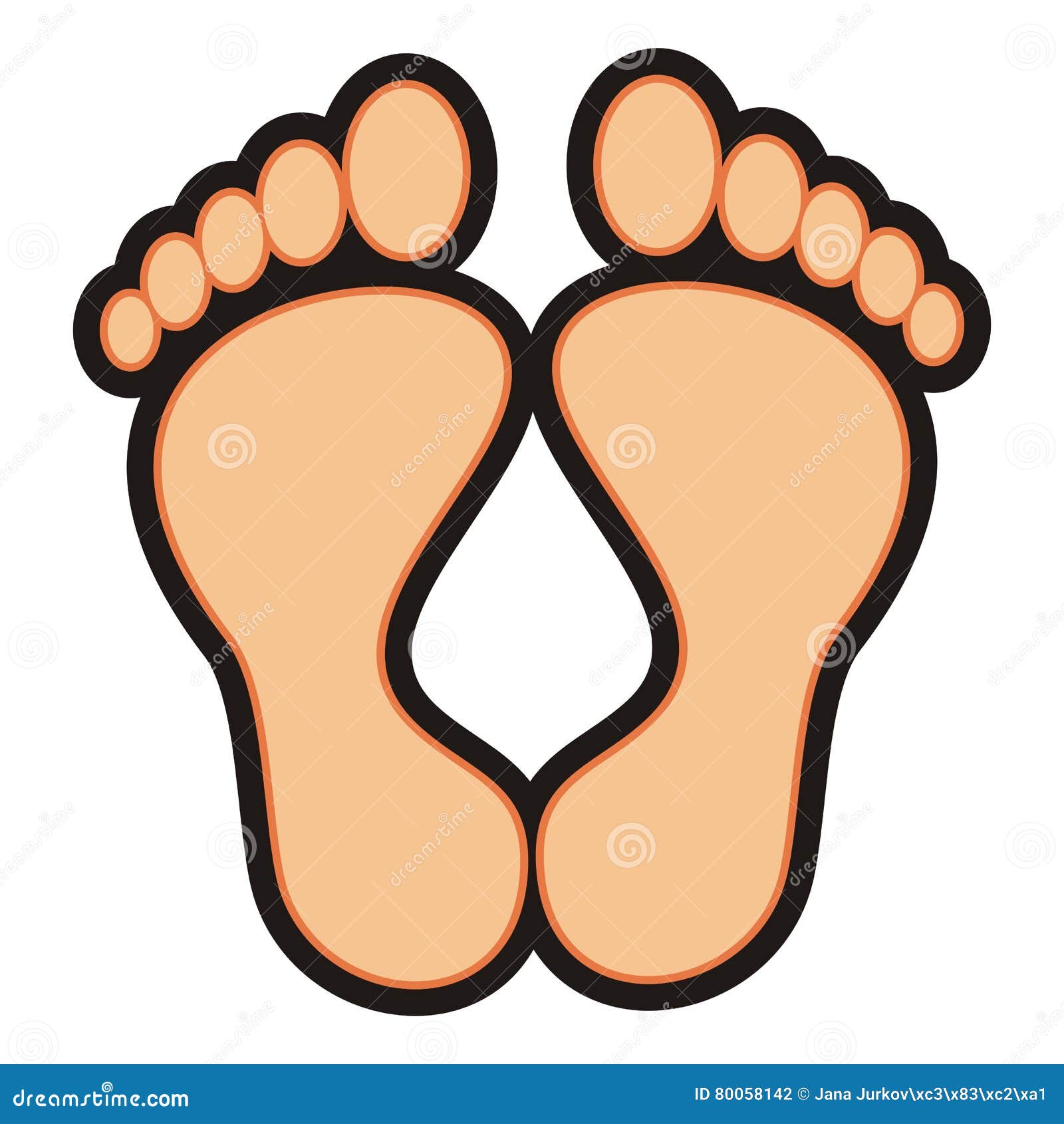 Feet Stock Vector Illustration Of Footmark Heel Color 80058142